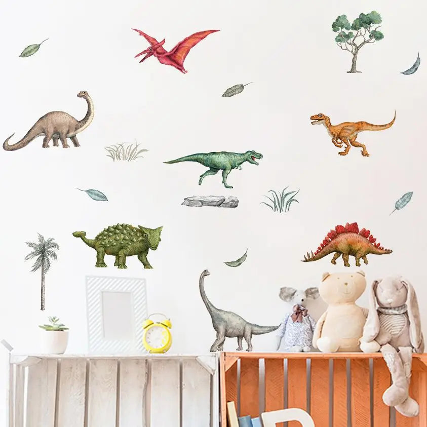Dinosaur Watercolor Nursery Wall Decals Kids Room Decor (ONLINE ORDER ONLY)