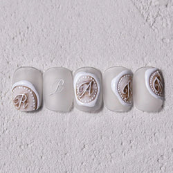 Romantic White Black Capital English Letters Chic Gold Punk Colorful Stamp Word 3D Self Adhesive Nail Art Sticker Manicure Decal (ONLINE ORDER ONLY)