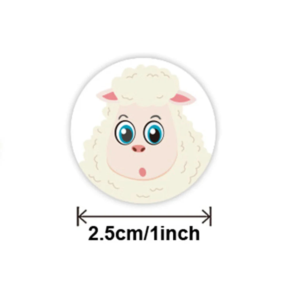 100-500pcs Cartoon Animal Reward Stickers 2.5cm/1inch DIY Decor Perfect For Learning Games Notebook Pad Fridge Gift Seal Labels (ONLINE ORDER ONLY)