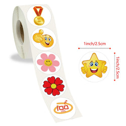 100-500pcs Little Red Flower Reward Stickers Tape Creative School Stationery Cute Kids Toy Stickers Gift decoration label (ONLINE ORDER ONLY)