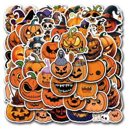 Halloween Pumpkin Stickers: Graffiti, DIY, Skateboard, Fridge, Phone, Bike, Wall Decals, Kids Toys (Online Order Only)