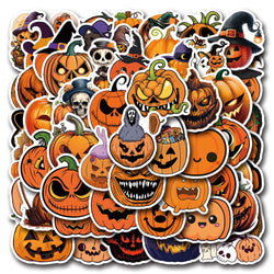 Halloween Pumpkin Stickers: Graffiti, DIY, Skateboard, Fridge, Phone, Bike, Wall Decals, Kids Toys (Online Order Only)