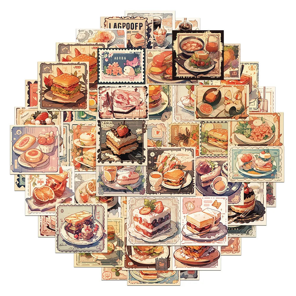 Cute Food Cartoon Stickers Decal Pack for Laptop, Motorcycle, Luggage, Snowboard, Fridge (ONLINE ORDER ONLY)