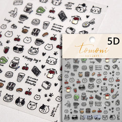 Flower Star Sun Grid Line Interesting Graffiti Tulip Cherry Apple Fruit Dot Painting Adhesive Nail Art Stickers Manicure Decals (ONLINE ORDER ONLY)
