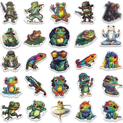 50pcs Funny Colorful Cartoon Trippy Frogs Stickers Vinyl Laptop Phone Decals Guitar Luggage Diary Car Waterproof Graffiti (ONLINE ORDER ONLY)