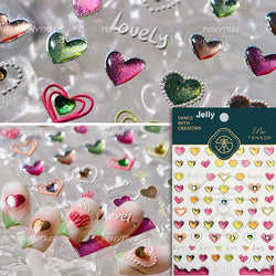 Black Punk Star Heart Laser Stroke Dark Wind Sexy Water Droplet Delicate Adhesive Nail Art Decorations Stickers Manicure Decals (ONLINE ORDER ONLY)