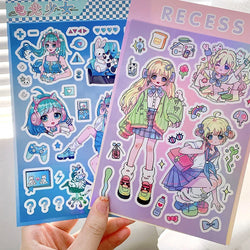 Korean ins Cute Pretty Girls Sticker Diary Scrapbooking DIY Album Decoration Sticker Aesthetic Personalized Kawaii Stationery (Online Order Only)