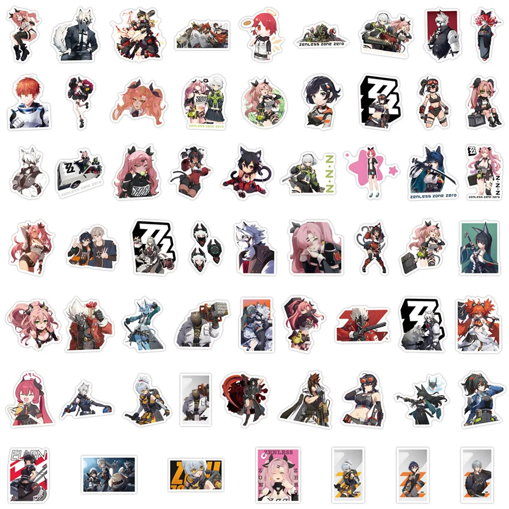 10/30/60PCS Zenless Zone Zero Stickers Game Sticker Cartoon Decals DIY Luggage Laptop Phone Car Bike Skateboard Graffiti Kid Toy (ONLINE ORDER ONLY)