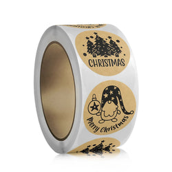 100-500pcs Brown Christmas Labels Sealing Sticker Aesthetic Kraft Paper Thank You Stationery Supply Decorative Scrapbook (ONLINE ORDER ONLY)