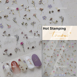 Watercolor Style Colourful Rose Flower Embossment Romantic Garden 5D Self Adhesive Nail Art Decoration Stickers Manicure Decals (ONLINE ORDER ONLY)
