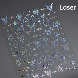 Delicate Tender Purple Butterfly Seal Pattern Insect Shiny Golden Stroke Nail Art Decoration Sticker Dressy Laser Manicure Decal (ONLINE ORDER ONLY)