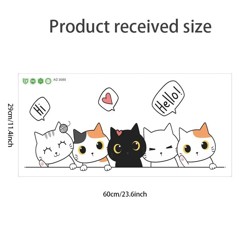 Kitten Door Sticker, Cute Children's Room Decoration (Online Order Only)