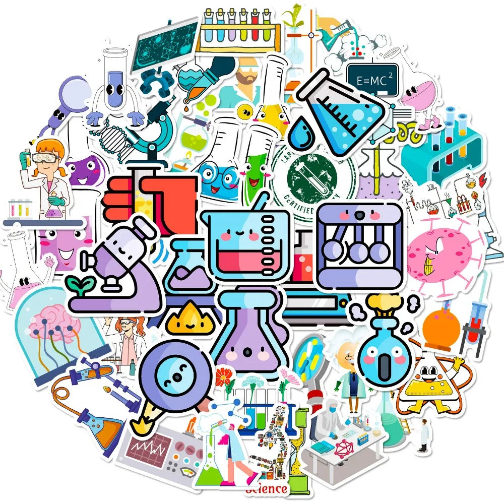 Chemistry Lab Stickers 10/25/50pcs for Scrapbooking, Laptop, Phone, Suitcase, Helmet (ONLINE ORDER ONLY)