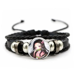 Demon Slayer Bracelet: Tanjiro & Nezuko Leather Charm (ONLINE ORDER ONLY)