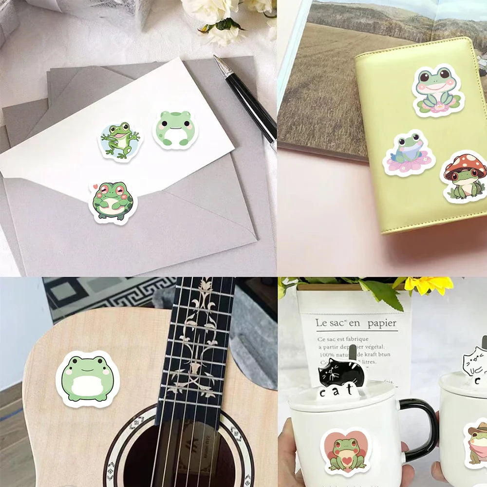 500pcs Cartoon Frog Sticker Kids Reward Sticker Toys Gift Decoration Label Teacher Encouragement Student Stationery Stickers (ONLINE ORDER ONLY)