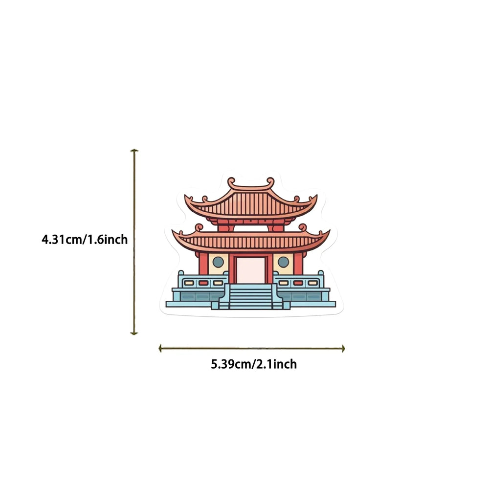 50Pcs Ancient Chinese Traditional Style Small Items Stickers Artifacts For Notebook Diary Material Phone Case Suitcase Decals (ONLINE ORDER ONLY)