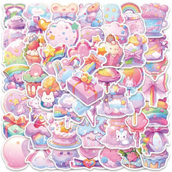 50pcs Cute Cartoon Colorful Dessert Candy Stickers Graffiti For Laptop Water Bottle Luggage Notebook Vinyl Waterproof Decals (ONLINE ORDER ONLY)