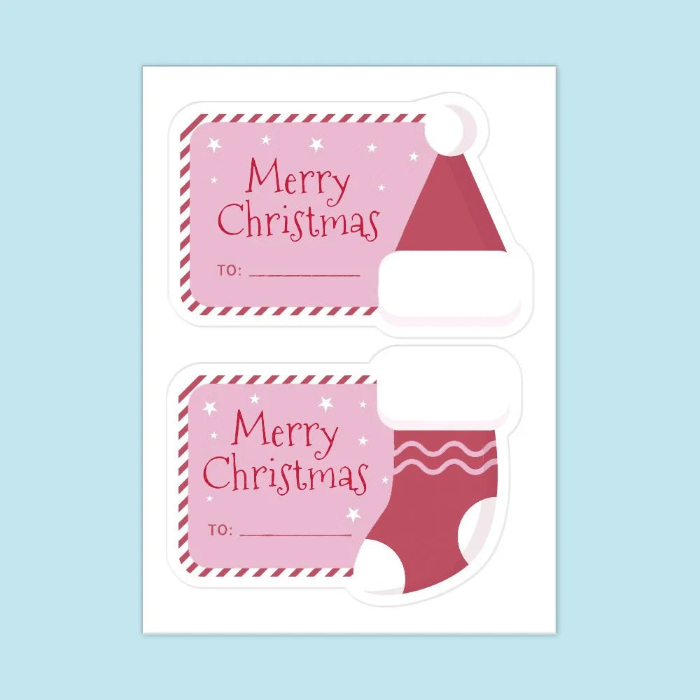 10-40Pcs Merry Christmas Stickers and Labels (ONLINE ORDER ONLY)