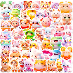Pink Kawaii Animal Stickers Cute Cartoon Decals for Laptop Guitar Phone Notebook Car Kids Toys (ONLINE ORDER ONLY)