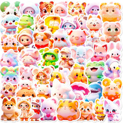 Pink Kawaii Animal Stickers Cute Cartoon Decals for Laptop Guitar Phone Notebook Car Kids Toys (ONLINE ORDER ONLY)