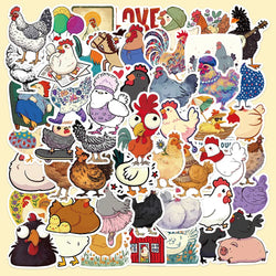 50Pcs Cute Chick Cartoon Stickers for Helmet, Wall, DIY Decoration (Online Order Only)