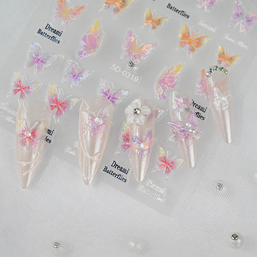 1pcs Pink Christmas Nail Stickers Shiny Shell Light Nail Art Parts Stickers Cute Snowflakes Star Wreath Nail Decorations Decals* (ONLINE ORDER ONLY)