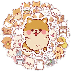 10/30/50PCS Kawaii Fluffy Dog Sticker Aesthetic Children's PVC Korean Stationery School Supplies Decoration Scrapbooking (ONLINE ORDER ONLY)