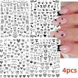 5/8Pcs 3D Hawaiian Flowers Nail Art Stickers Summer Decors with Tropical Leaves Slider Vibrant Pink & White Flowers for Parties* (ONLINE ORDER ONLY)