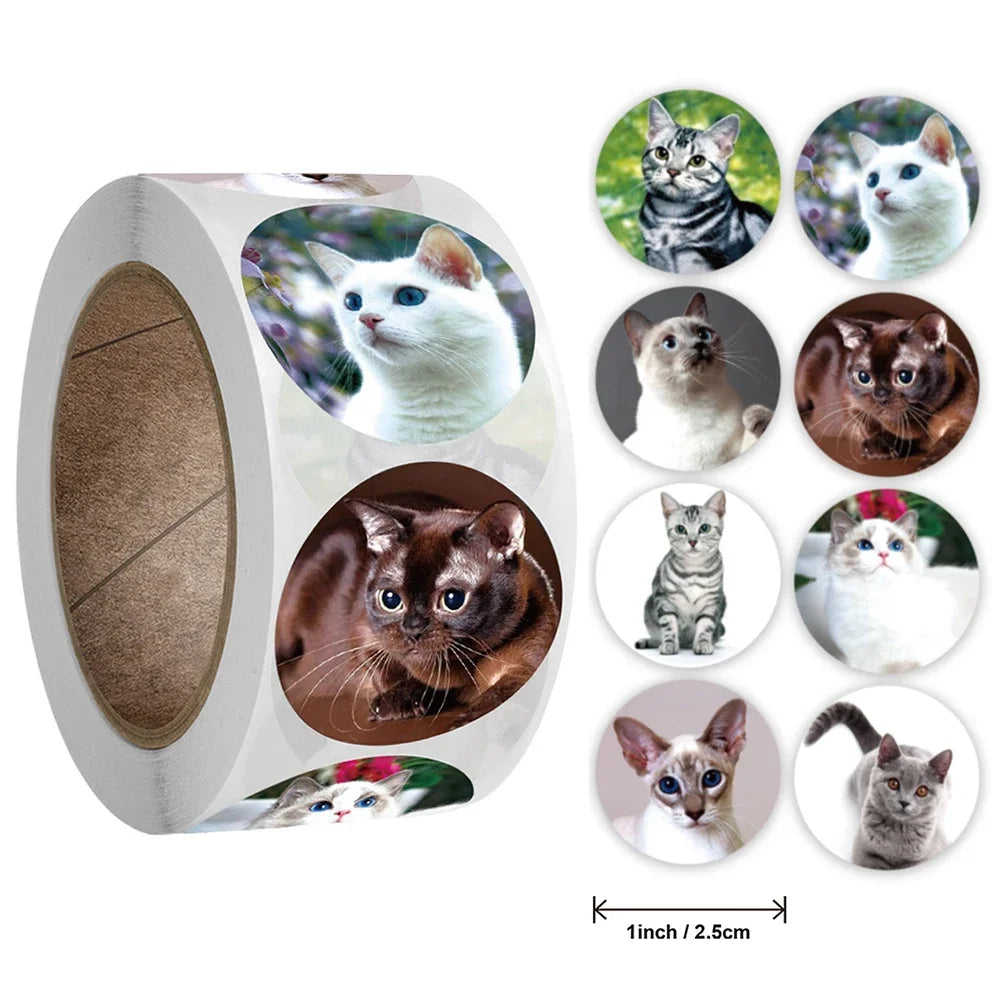 500pcs/roll Cute and Funny Cat and Dog Stickers (ONLINE ORDER ONLY)