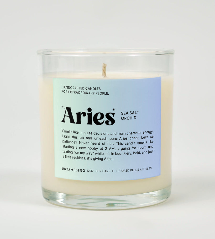 Aries Horoscope Glass Candle (ONLINE ORDER ONLY)