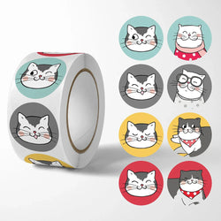 500pcs/Roll Cartoon Animal Stickers Anime Round Seal Diy Laptop Decals Stickers Cute Book Children Reward Kids Toy Gift (ONLINE ORDER ONLY)