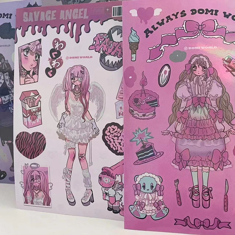 Korean ins Sweet Cool Girl Sticker Diary Scrapbooking DIY Album Decoration Sticker Aesthetic Stationery Art Supplies Personalizd (ONLINE ORDER ONLY)