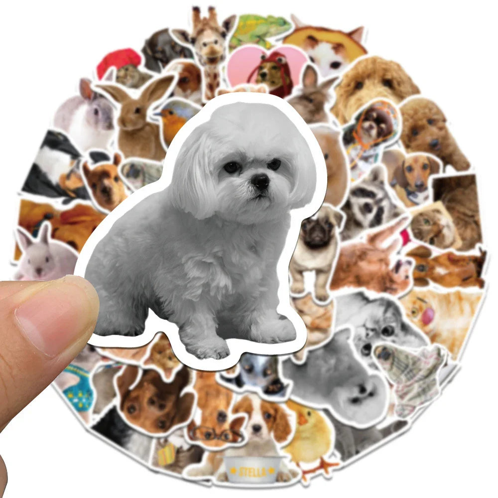 10/30/52pcs Cute Dog Cats Animal Graffiti Stickers Cartoon Decals Scrapbook Laptop Phone Luggage Car Funny Meme Sticker Kids Toy (ONLINE ORDER ONLY)