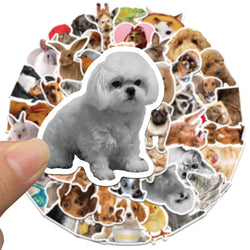 10/30/52pcs Cute Dog Cats Animal Graffiti Stickers Cartoon Decals Scrapbook Laptop Phone Luggage Car Funny Meme Sticker Kids Toy (ONLINE ORDER ONLY)