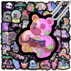 10/30/50pcs Cute Dark Horror Gothic Halloween Cartoon Stickers Aesthetic Decal Luggage Skateboard Car Laptop Waterproof Sticker (ONLINE ORDER ONLY)