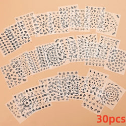 30Sheet 3D Glitter Christmas Nail Art Stickers Santa Claus Snowflake Elk Christmas Tree Design Nail Decals Cartoon Nail Supplies (Online Order Only)