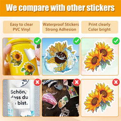 10/30/50PCS Pastoral Sunflower PVC Sticker Aesthetic Decoration Scrapbooking Stationery DIY Hand Accounting School Supplies (Online Order Only)