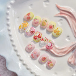Fruit Paradise Guava Strawberry Pear Peach Orange Watermelon Pitaya Cherry Kiwifruit Pineapple Nail Art Stickers Manicure Decals (ONLINE ORDER ONLY)
