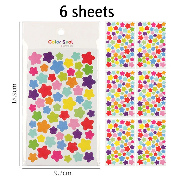 Clipbook Stickers Set: Self-Adhesive Star, Heart, Dot Decorations for DIY Albums (Online Order Only)