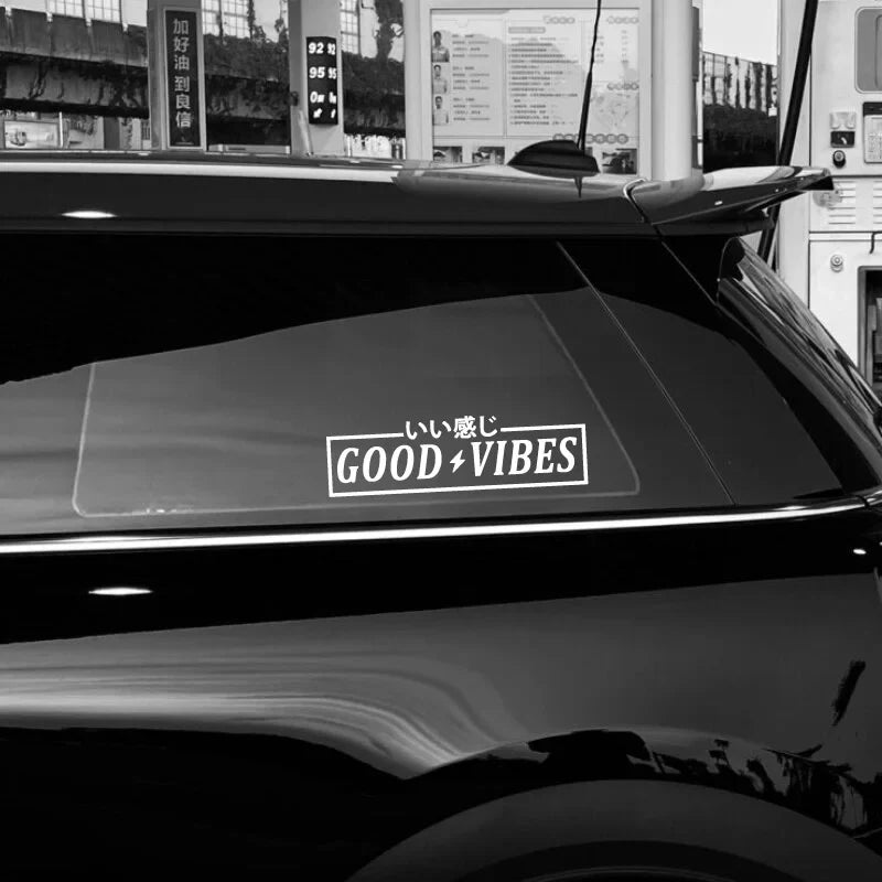 "GOOD VIBES"Stickers，decal For Car Door And Window Decoration Stickers Car Accessories ,Fun Decorative Stickers, Motorcycle (ONLINE ORDER ONLY)