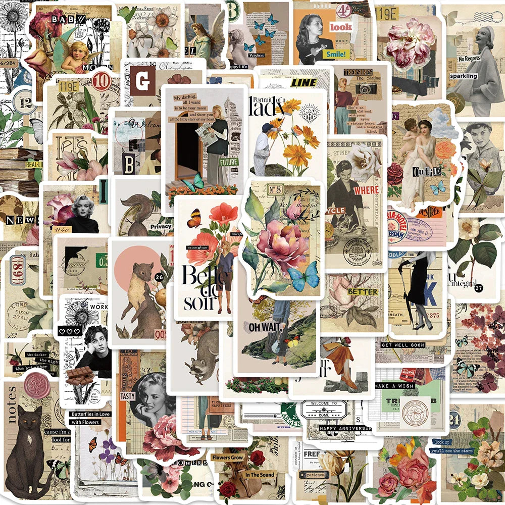 53PCS Vintage Sticky Note Stickers For Waterproof Decal Laptop Motorcycle Luggage Snowboard Fridge Phone Car Sticker (Online Order Only)