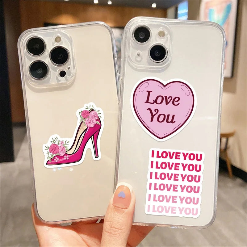 10/30/50PCS Cartoon I Love You Sticky PVC Sticker Aesthetic DIY Decoration Scrapbooking Hand Accounting Supplies for Kids (ONLINE ORDER ONLY)