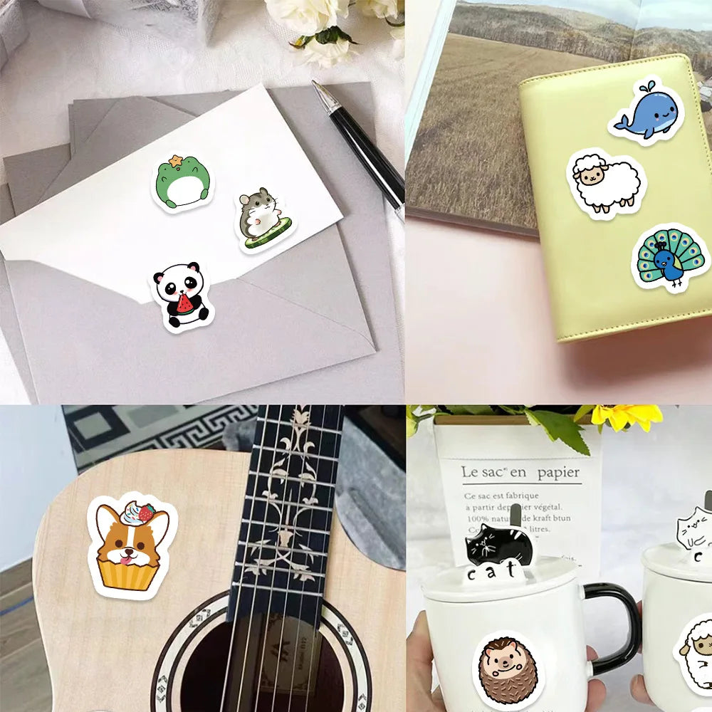 100-500pcs Animals Pandas Cartoon Graffiti Stickers DIY Phone Guitar Laptop Notebook Suitcase Waterproof Sticker Kids Toy (Online Order Only)