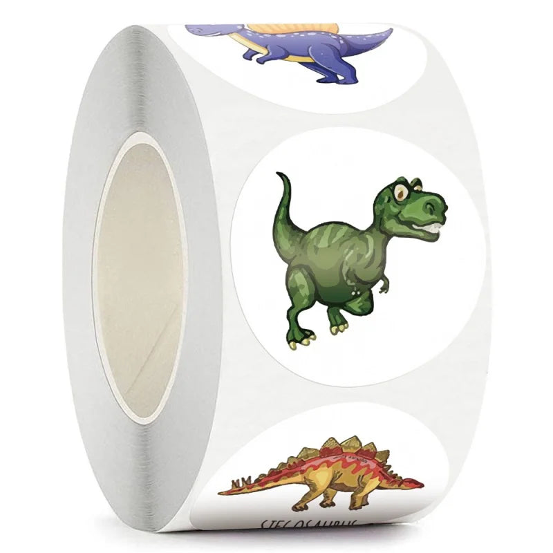 500PCS Children's Cartoon Stickers Little Dinosaur Pattern Kids Stationery Supplies School Teacher Supplies Reward Stickers (Online Order Only)