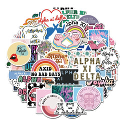Alpha Xi Delta Cartoon Graffiti Stickers Decal Pack (ONLINE ORDER ONLY)
