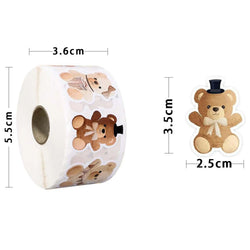 100-500pcs Cartoon Bear Animals Stickers Reward Stickers Decoration Gift Box Crafts Sticker Label Stationery (ONLINE ORDER ONLY)