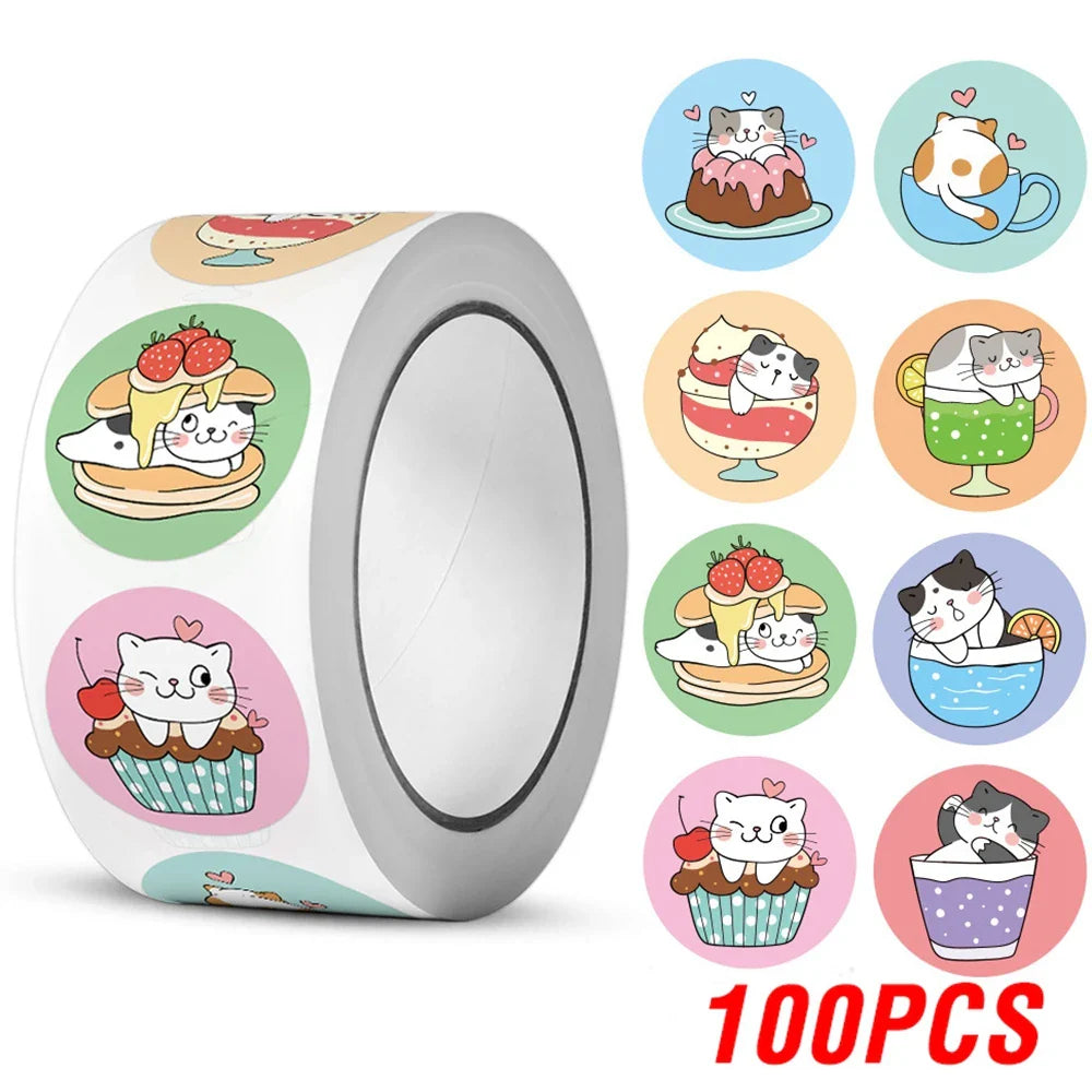 100-500pcs New Reward Sticker Teacher Child Classic Cute Decor Sticker For School Class Kids Student 1 Inch Round Stickers (ONLINE ORDER ONLY)
