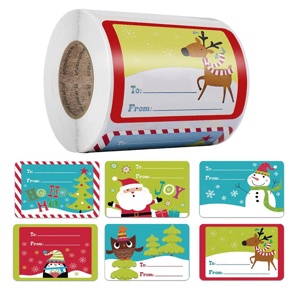 50-250Pcs Santa Claus Christmas Gift Decoration Sticker Packaging Stationery Sticker Happy Holidays Decoration Seal Label (ONLINE ORDER ONLY)