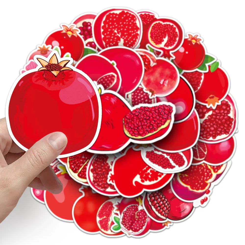 10/50Pcs Autumn Pomegranate Stickers Decoration Adhesive Sticker DIY Laptop Phone Decal Accessories Stickers (ONLINE ORDER ONLY)