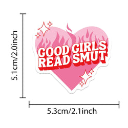 50PCS Pink Smut Bookish Reader Love Cute Girls Sticker Aesthetic Decoration for Kindle Ipad Phone Laptop Diary Decor Sticker (ONLINE ORDER ONLY)